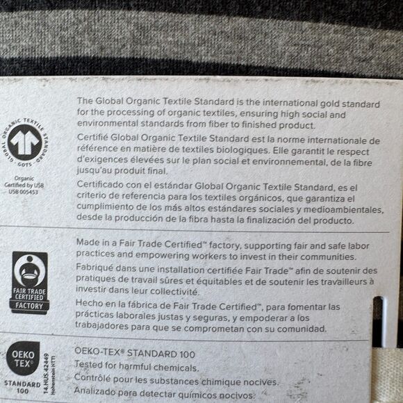 Pottery Barn Favorite Tee Organic Striped Jersey Knit Sheets Black Gray XL Twin - Picture 6 of 7